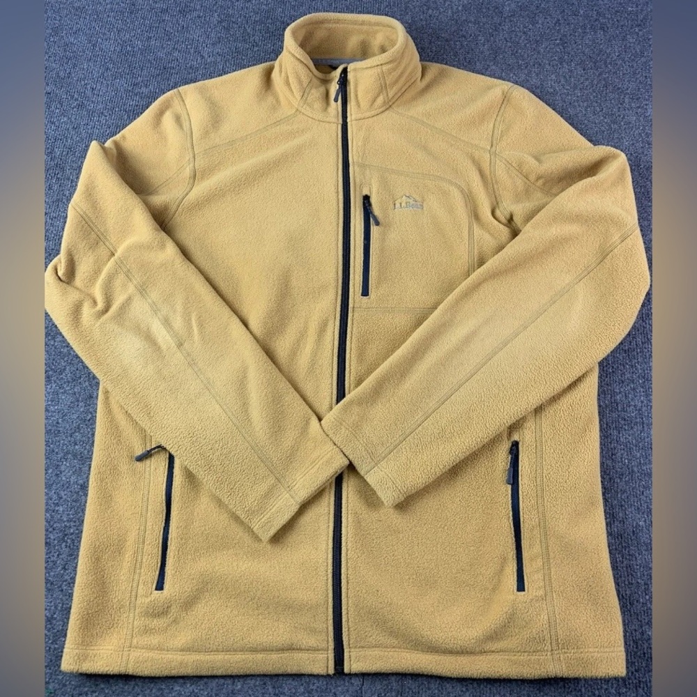 L.L. Bean Men's Mustard Yellow Fleece Performance Jacket
